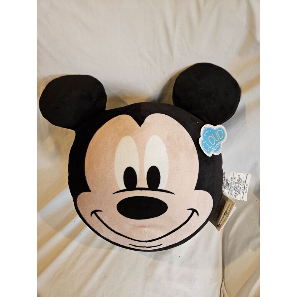 Disney Junior Mickey Mouse 3D Ultra Stretch Soft Travel Cloud‎ Pillow 11" New